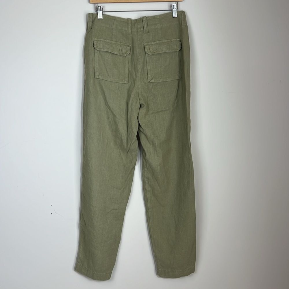 J. Crew Women's Linen Seaside Cargo Pant Straight Leg Utility Casual Size 6 Tall - Picture 5 of 11